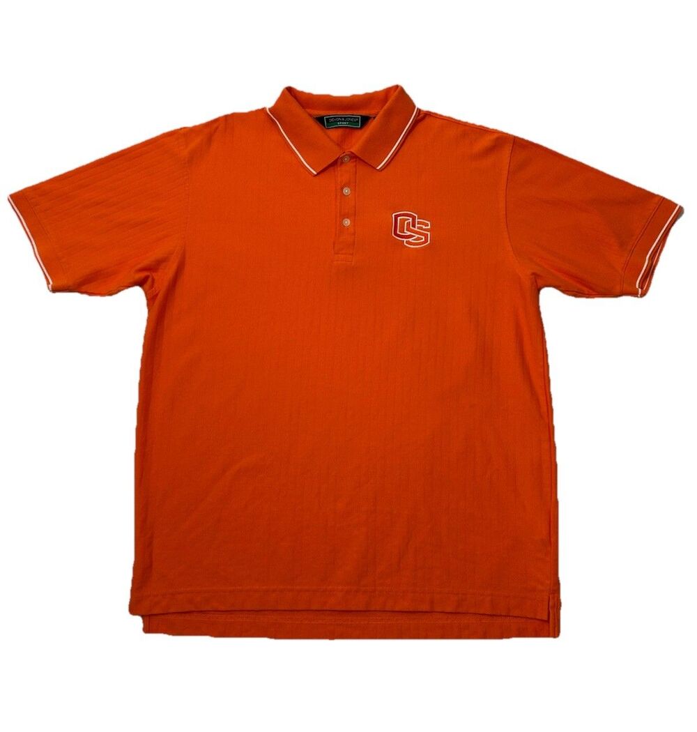 Oregon State Beavers Polo Shirt Devon & Jones Mens L Orange NCAA Baseball Golf